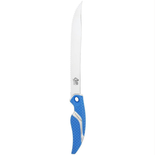 Cuda 9-Inch Titanium Bonded Serrated Knife - Blue