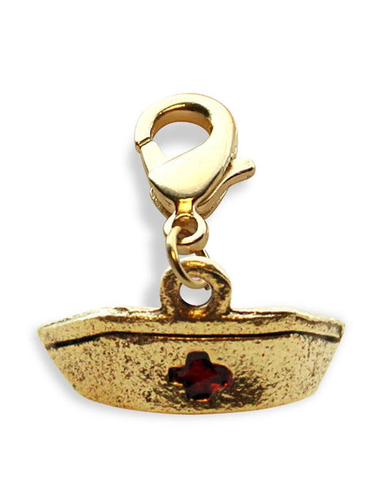 Nurse\'s Hat Charm Dangle in Gold