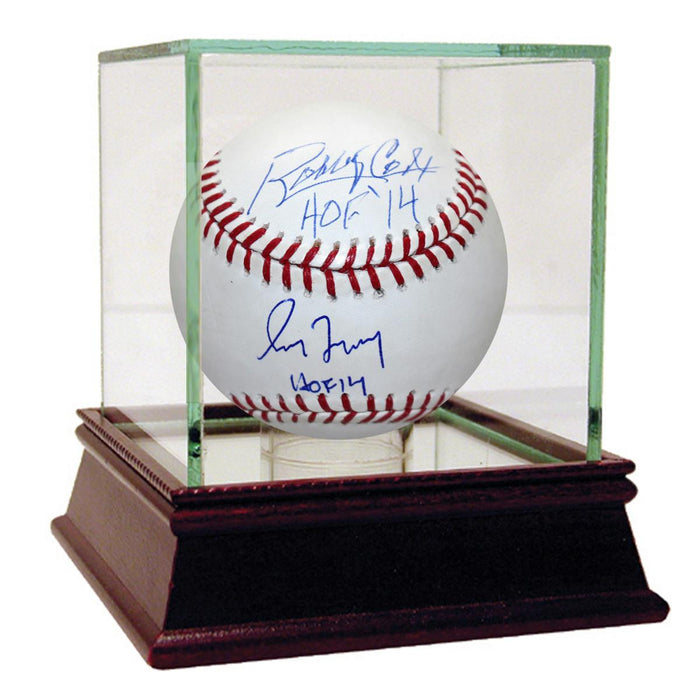 Bobby CoxGreg Maddux Dual Signed MLB Baseball w HOF 14 inscriptions