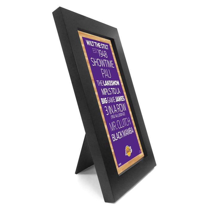 Los Angeles Lakers DesktopWall Hangable Subway Sign 4x8 Framed Photo