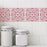 Retro Daisies Red RETile Decal White Bkg 4 inch Tile