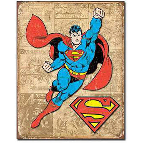 Superman Weathered Panels DC Comics Retro Tin Sign          