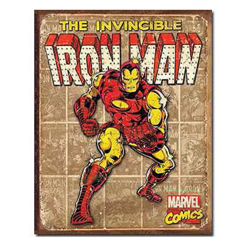 The Invincible Iron Man Panels Marvel Comics Retro Tin Sign 