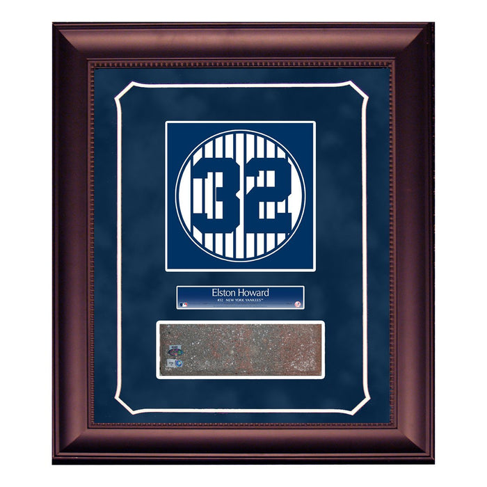 Elston Howard Retired Number Monu.Park Brick Slice 14x18 Framed Collage w/ plate