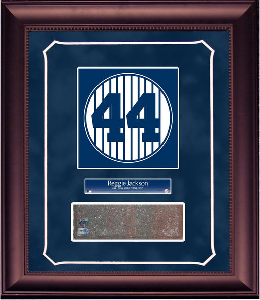 Reggie Jackson Retired Number Monu.Park Brick Slice 14x18 Framed Collage w/plate