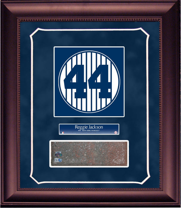 Reggie Jackson Retired Number Monu.Park Brick Slice 14x18 Framed Collage w/plate