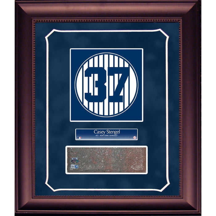 Casey Stengel Retired Number Monu.Park Brick Slice 14x18 Framed Collage w/ plate