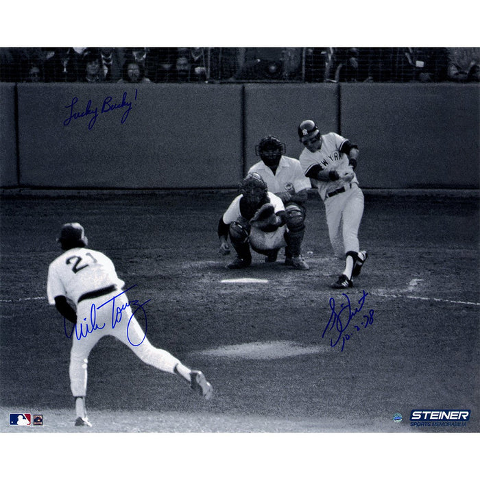 Bucky Dent/ Mike Torrez Dual Signed 1978 Home Run 16x20 Photo w/ "Oct-2-1978" Insc by Dent & "Lucky Bucky" Insc By Torrez