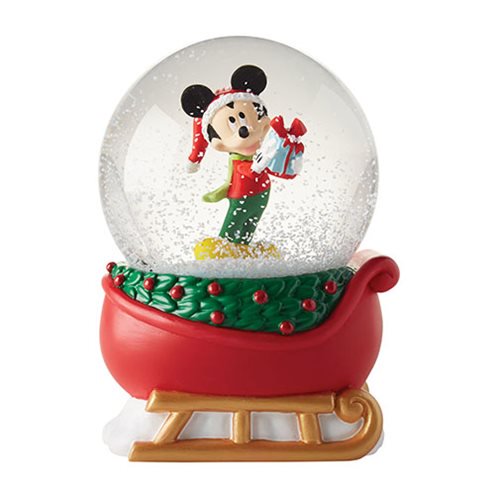 Disney Mickey Mouse on Sleigh Snow Globe                    