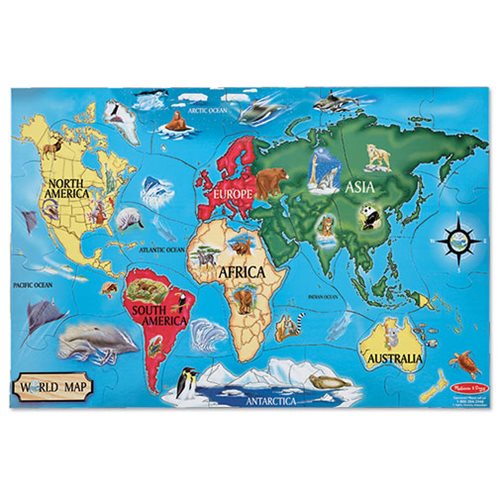 World Map Floor 33-Piece Puzzle                             