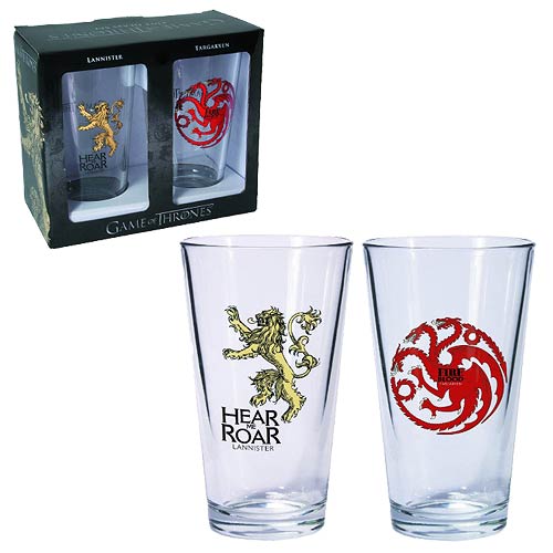 Game of Thrones Targaryen and Lannister Pint Glass 2-Pack   