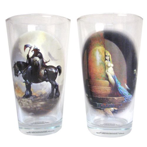 Frazetta Death Dealer & Egyptian Queen Pint Glass Set       