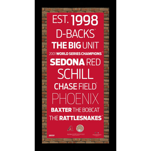 Arizona Diamondbacks Subway Sign Wall Art 9.5x19 Frame w/ Authentic Dirt from Chase Field.