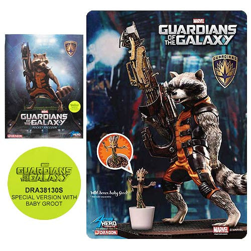 Guardians Galaxy Rocket Raccoon w/ Baby Groot AHV Model Kit 