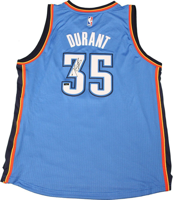 Kevin Durant Blue Thunder Replica Jersey Signed (Panini Auth)