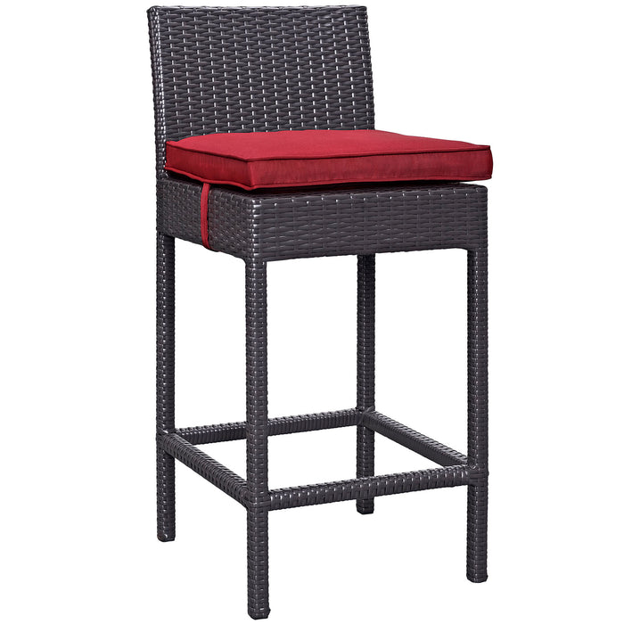 Convene Outdoor Patio Fabric Bar Stool 1006-EXP-RED