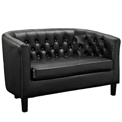 Prospect Upholstered Vinyl Loveseat 1043-BLK