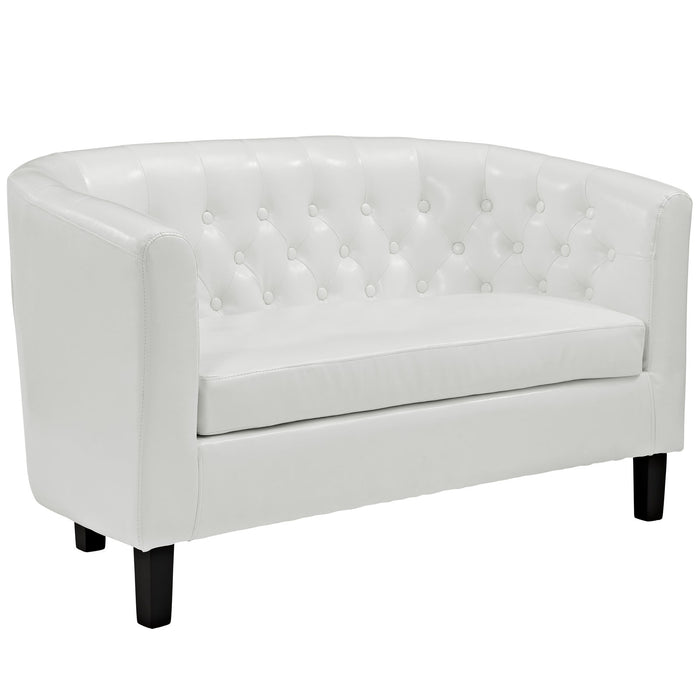 Prospect Upholstered Vinyl Loveseat 1043-WHI