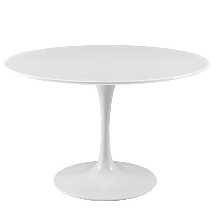 Lippa 47" Round Wood Top Dining Table 1118-WHI