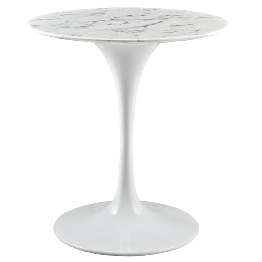 Lippa 28" Round Artificial Marble Dining Table 1128-WHI