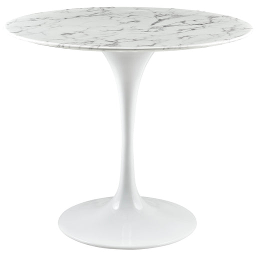 Lippa 36" Round Artificial Marble Dining Table 1129-WHI