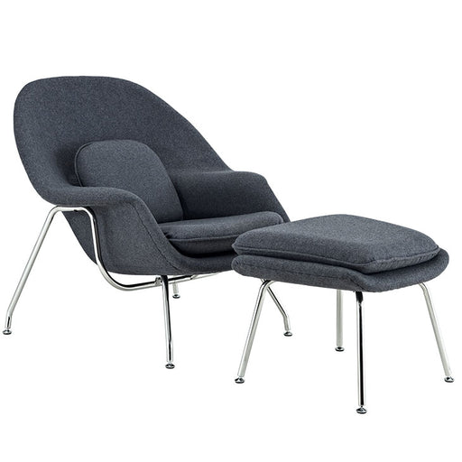 W Upholstered Fabric Lounge Chair With Ottoman Upholstered Fabric Lounge Chair 113-DGR