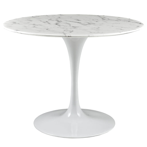 Lippa 40" Round Artificial Marble Dining Table 1130-WHI