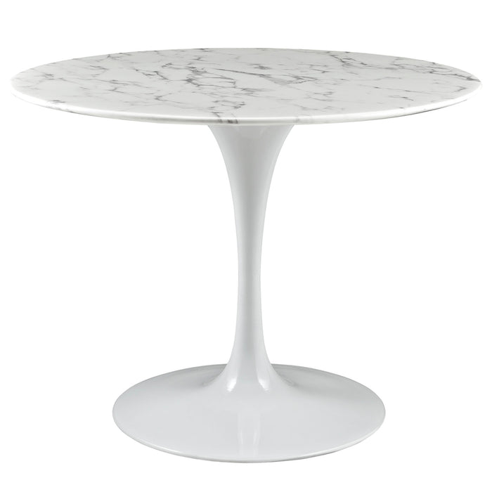 Lippa 40" Round Artificial Marble Dining Table 1130-WHI