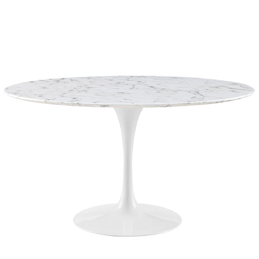 Lippa 54" Round Artificial Marble Dining Table 1132-WHI