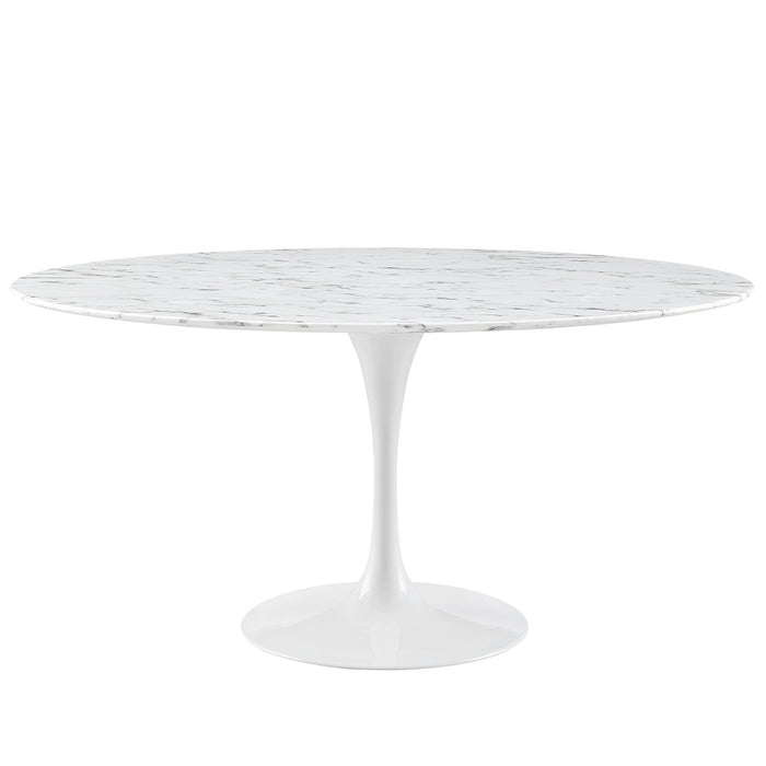 Lippa 60" Round Artificial Marble Dining Table 1133-WHI