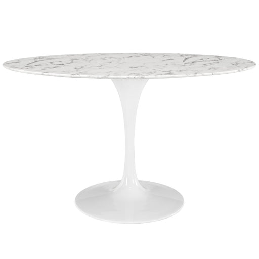 Lippa 54" Oval Artificial Marble Dining Table 1134-WHI