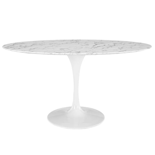 Lippa 60" Oval Artificial Marble Dining Table 1135-WHI