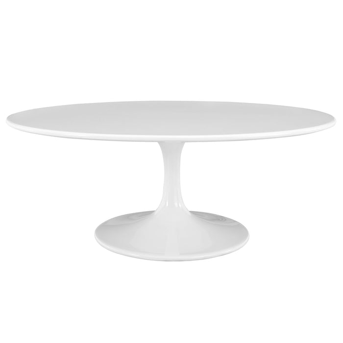 Lippa 42" Oval-Shaped Wood Top Coffee Table 1139-WHI