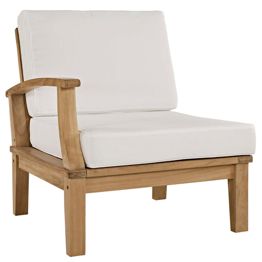 Marina Outdoor Patio Teak Left-Facing Sofa 1148-NAT-WHI-SET