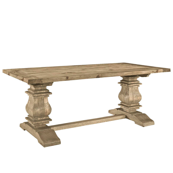 Column Rectangle Wood Dining Table 1199-BRN