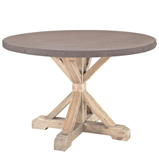 Stitch Round Wood Top Dining Table 1207-BRN-SET