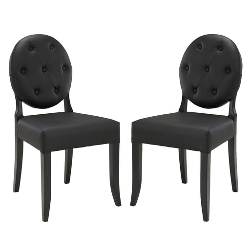 Button Dining Side Chair Set of 2 1279-BLK