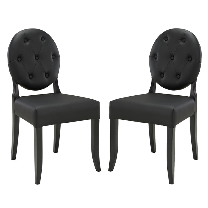 Button Dining Side Chair Set of 2 1279-BLK