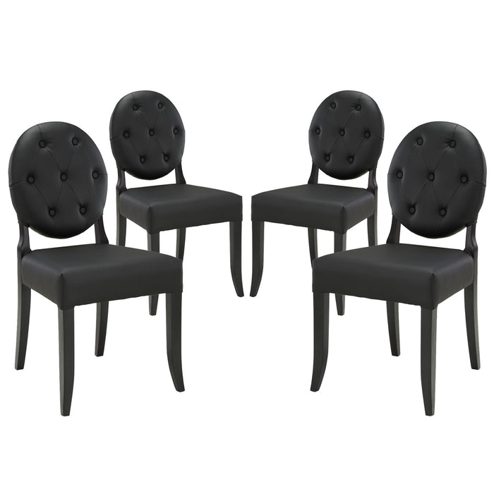 Button Dining Side Chair Set of 4 1280-BLK