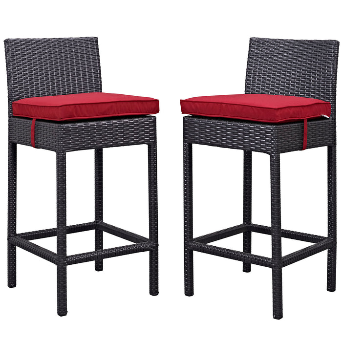 Lift Bar Stool Outdoor Patio Set of 2 1281-EXP-RED