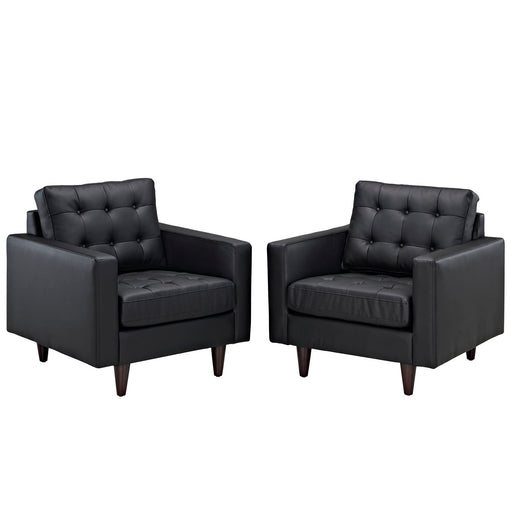 Empress Armchair Leather Set of 2 1282-BLK