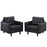 Empress Armchair Leather Set of 2 1282-BLK