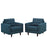 Empress Armchair Upholstered Set of 2 1283-AZU