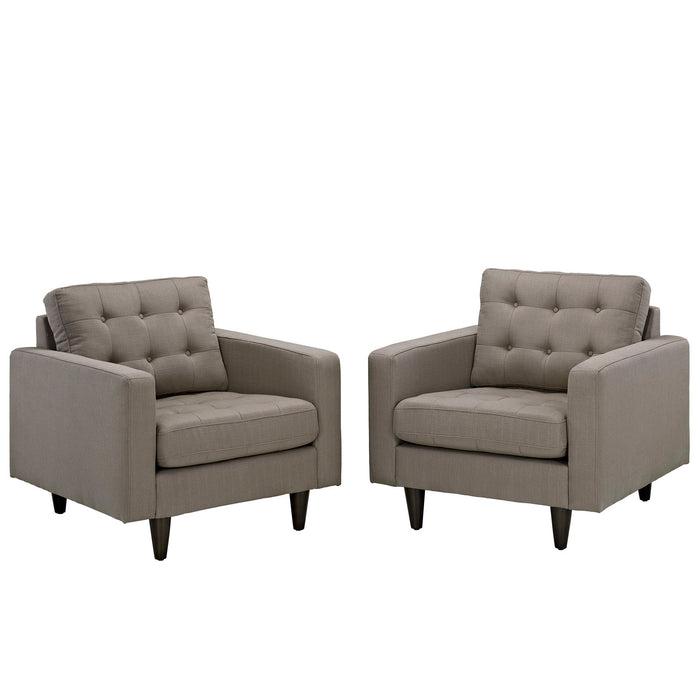 Empress Armchair Upholstered Set of 2 1283-GRA