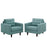 Empress Armchair Upholstered Set of 2 1283-LAG