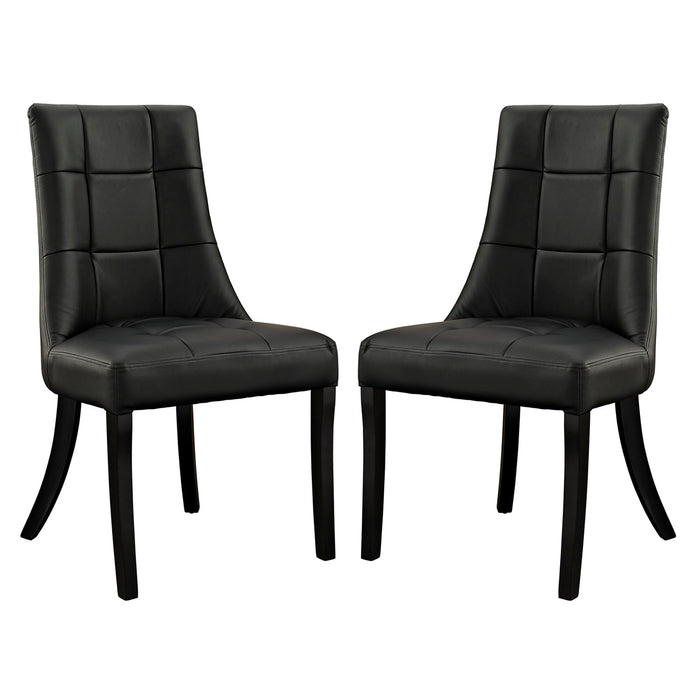 Noblesse Vinyl Dining Chair Set of 2 1298-BLK