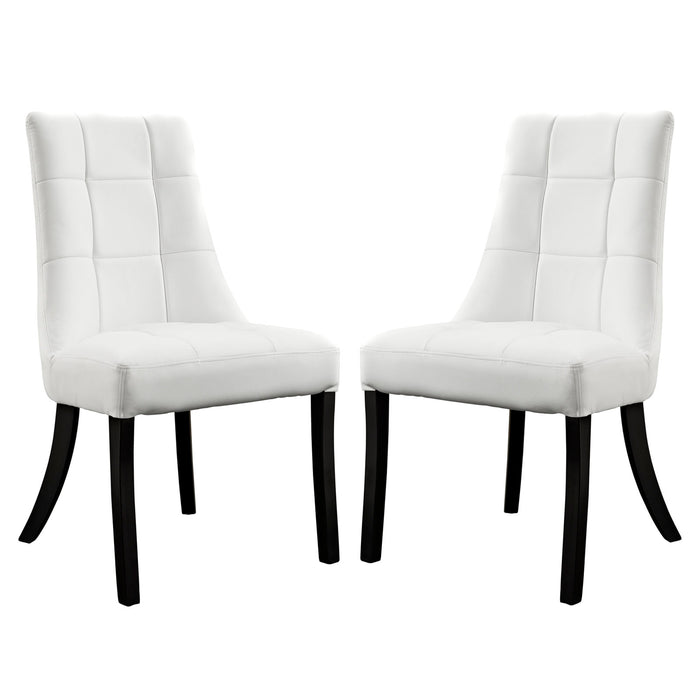 Noblesse Vinyl Dining Chair Set of 2 1298-WHI