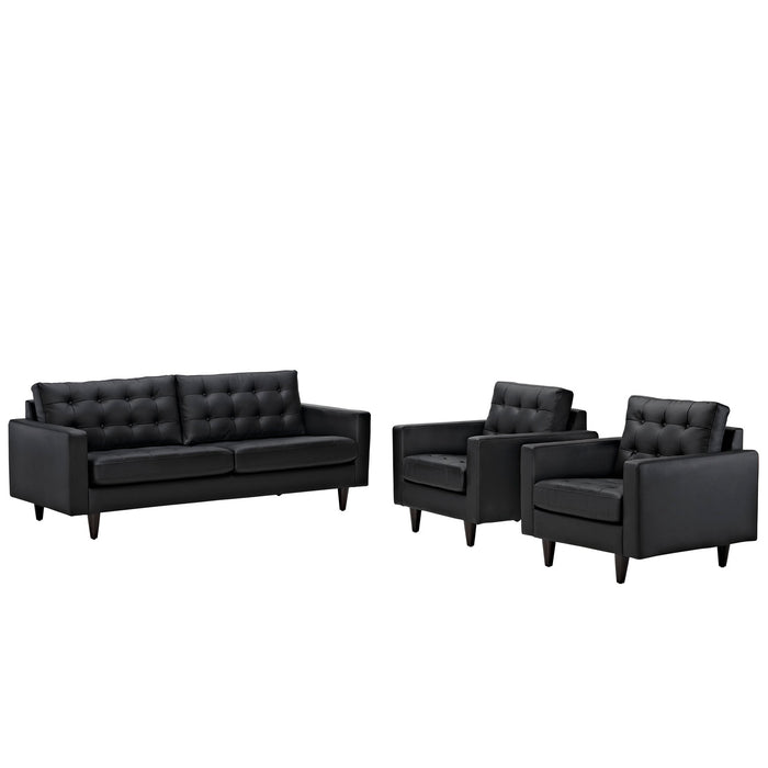 Empress Sofa and Armchairs Set of 3 1312-BLK