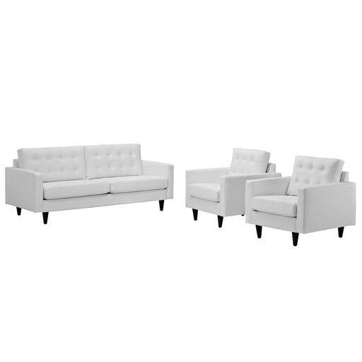 Empress Sofa and Armchairs Set of 3 1312-WHI