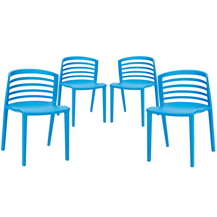 Curvy Dining Chairs Set of 4 1315-BLU